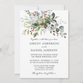Invitation Aquarelle Hiver Mariage de verdure (Devant)