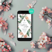 Invitation Aquarelle hiver Noël cadre fête de mariage