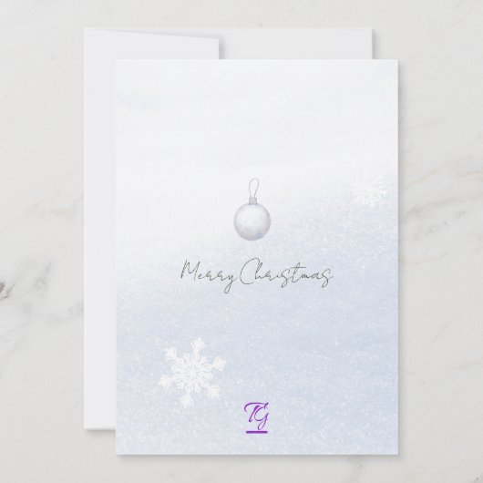 Invitation Aquarelle hiver Pin de feuillage Vue Arche Noël (Dos)