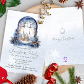 Invitation Aquarelle hiver Pin de feuillage Vue Arche Noël