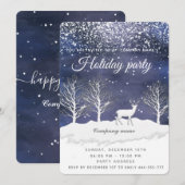 Invitation Aquarelle hiver scène fête de fête compagnie (Devant / Derrière)