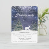 Invitation Aquarelle hiver scène fête de fête compagnie (Debout devant)