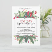 Invitation Aquarelle Hiver Vacances Open House (Debout devant)