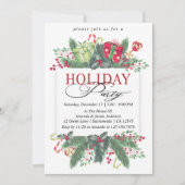 Invitation Aquarelle hiver verdure Fête de vacances (Devant)