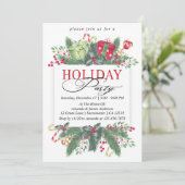 Invitation Aquarelle hiver verdure Fête de vacances (Debout devant)