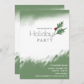 Invitation Aquarelle hiver verdure Fête de vacances (Devant / Derrière)