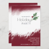 Invitation Aquarelle hiver verdure Fête de vacances (Devant / Derrière)