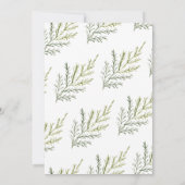 Invitation Aquarelle Hiver Verdure Mariage reporté (Dos)