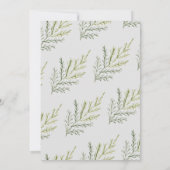 Invitation aquarelle hiver verdure reportée Mariage (Dos)