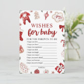 Invitation Aquarelle hiver voeux de Noël pour le jeu bébé (Debout devant)