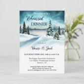 Invitation Aquarelle hiver Wonderland Pine Dîner de répétitio (Debout devant)