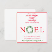 Invitation Aquarelle Hiver Wreath PERSONNALISER (Devant / Derrière)