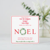 Invitation Aquarelle Hiver Wreath PERSONNALISER (Debout devant)