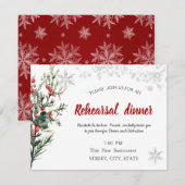 Invitation Aquarelle Holly Berry Dîner de répétition (Devant / Derrière)