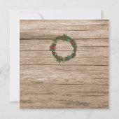 Invitation Aquarelle Holly courre grange bois fête de Noël (Dos)