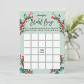 Invitation Aquarelle Holly et Berries Bingo nuptiale (Debout devant)
