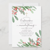 Invitation Aquarelle Holly Jolly Confirmation de Noël (Devant)