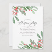 Invitation Aquarelle Holly Jolly fête de Noël (Devant)