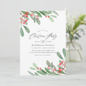 Invitation Aquarelle Holly Jolly fête de Noël (Debout devant)