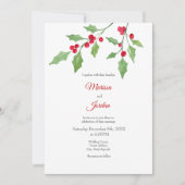 Invitation Aquarelle Holly Sprig (Devant)