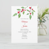 Invitation Aquarelle Holly Sprig (Debout devant)