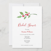 Invitation Aquarelle Holly Sprig (Devant)