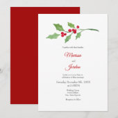 Invitation Aquarelle Holly Sprig (Devant / Derrière)
