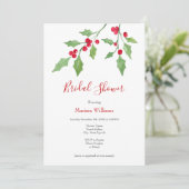 Invitation Aquarelle Holly Sprigs (Debout devant)