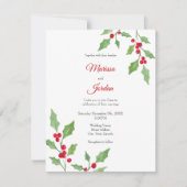 Invitation Aquarelle Holly Sprigs (Devant)