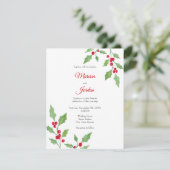 Invitation Aquarelle Holly Sprigs (Debout devant)