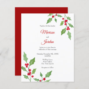 Invitation Aquarelle Holly Sprigs