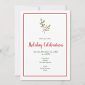 Invitation Aquarelle Holly Sprigs et Motif (Devant)