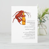 Invitation Aquarelle Homard Fruits de mer Dîner de répétition (Debout devant)