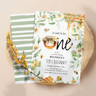 Invitation Aquarelle Honey Sweet to Bee ONE 1er Anniversaire