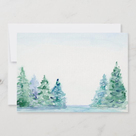 Invitation Aquarelle horizontale Lac Rustic Mountain Forest (Dos)