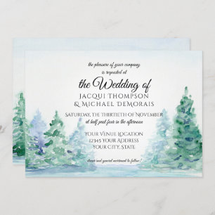 Invitation Aquarelle horizontale Lac Rustic Mountain Forest