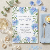 Invitation Aquarelle Hydrangea Bleu Quelque Chose de Bleu Mar