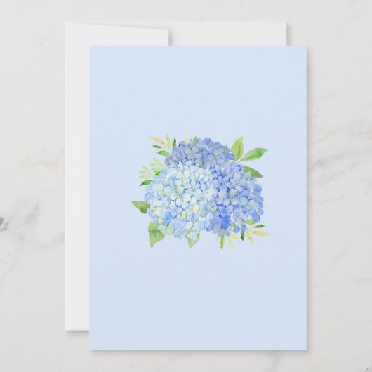 Invitation Aquarelle Hydrangea Blue Floral Mariage (Dos)