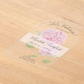 Invitation aquarelle Hydrangea rose (Poser)