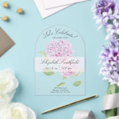Invitation aquarelle Hydrangea rose (Insitu (Mariage))