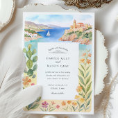 Invitation Aquarelle Ibiza Castle Mariage