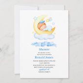 Invitation Aquarelle il est garçon Bleu Boho Nursery Baby Sho (Devant)