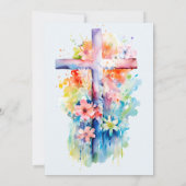 Invitation Aquarelle Il est ressuscité Religieux Pâques Flora (Dos)