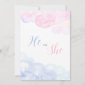 Invitation Aquarelle Il ou Elle Fête de Révélation de genre (Dos)