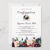 Invitation Aquarelle Illustré Automne Floral Confirmation (Devant)