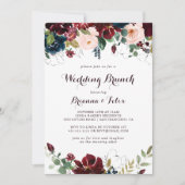 Invitation Aquarelle Illustré automne Mariage floral Brunch (Devant)