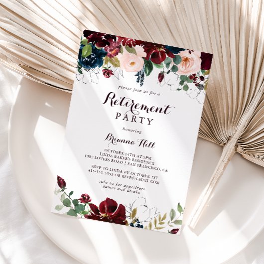 Invitation Aquarelle Illustré Automne Retraite Parti