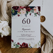 Invitation Aquarelle illustrée Automne 60e fête d'anniversair