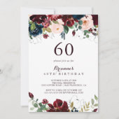 Invitation Aquarelle illustrée Automne 60e fête d'anniversair (Devant)