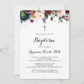 Invitation Aquarelle Illustrée Calligraphie Automne Baptême (Devant)